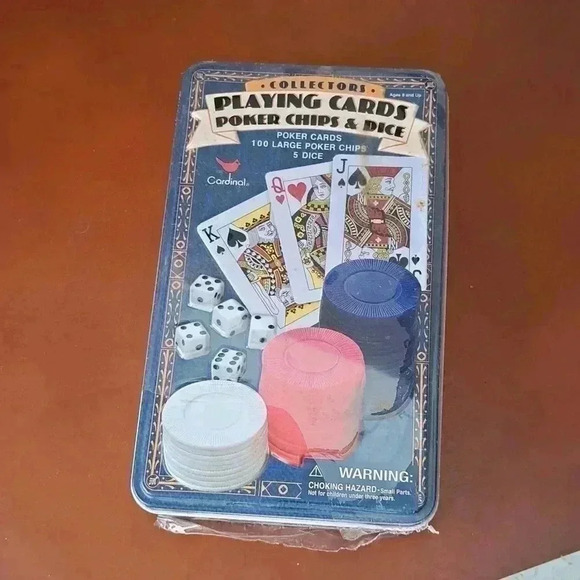 PLAYING CARDS POKER CHIPS AND DICE BY CARDINAL VINTAGE AND COLLECTORS 2002 - Picture 1 of 6